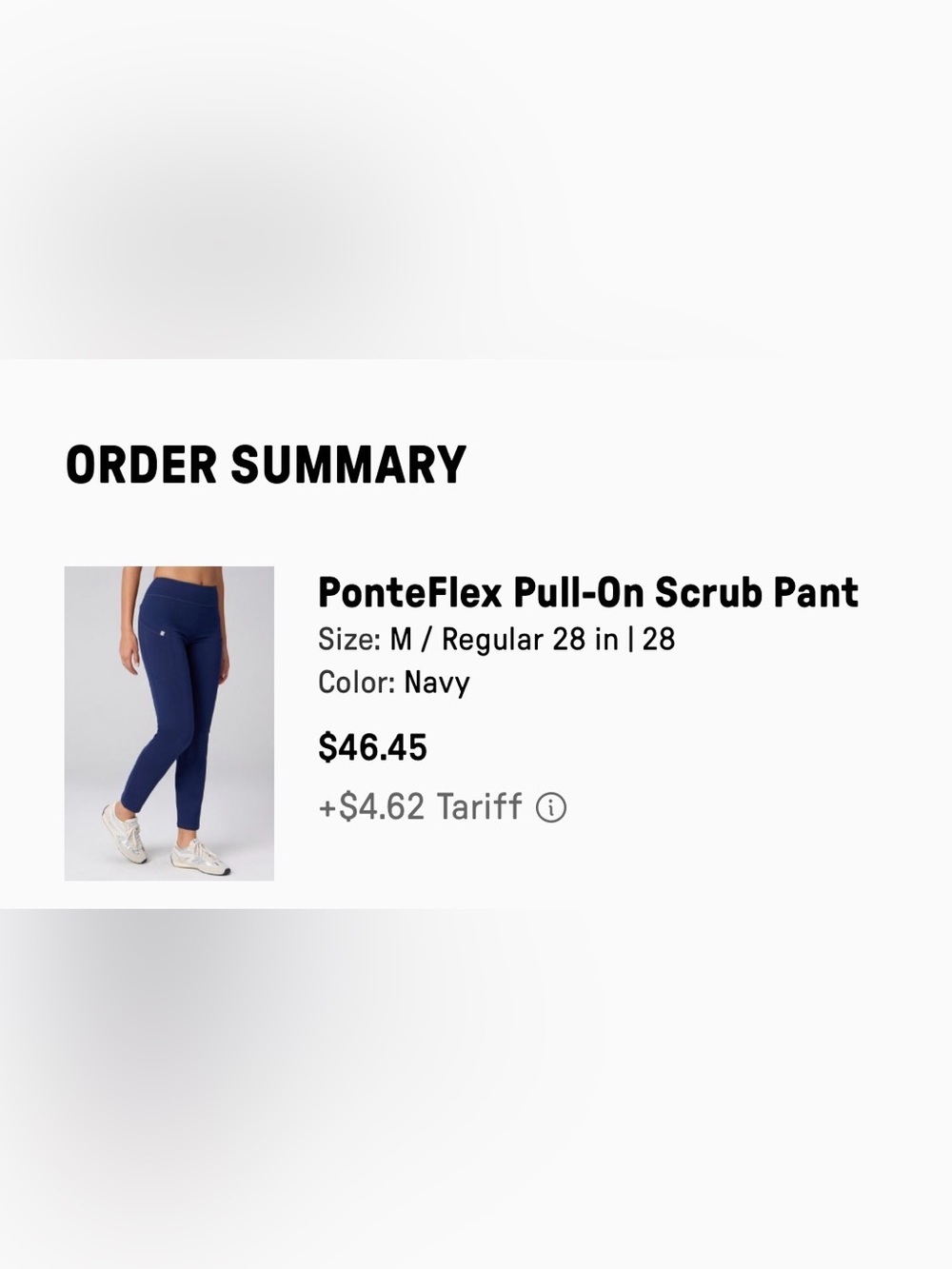 NWOT Fabletics PonteFlex Pull-On Scrub Pant Navy- Med